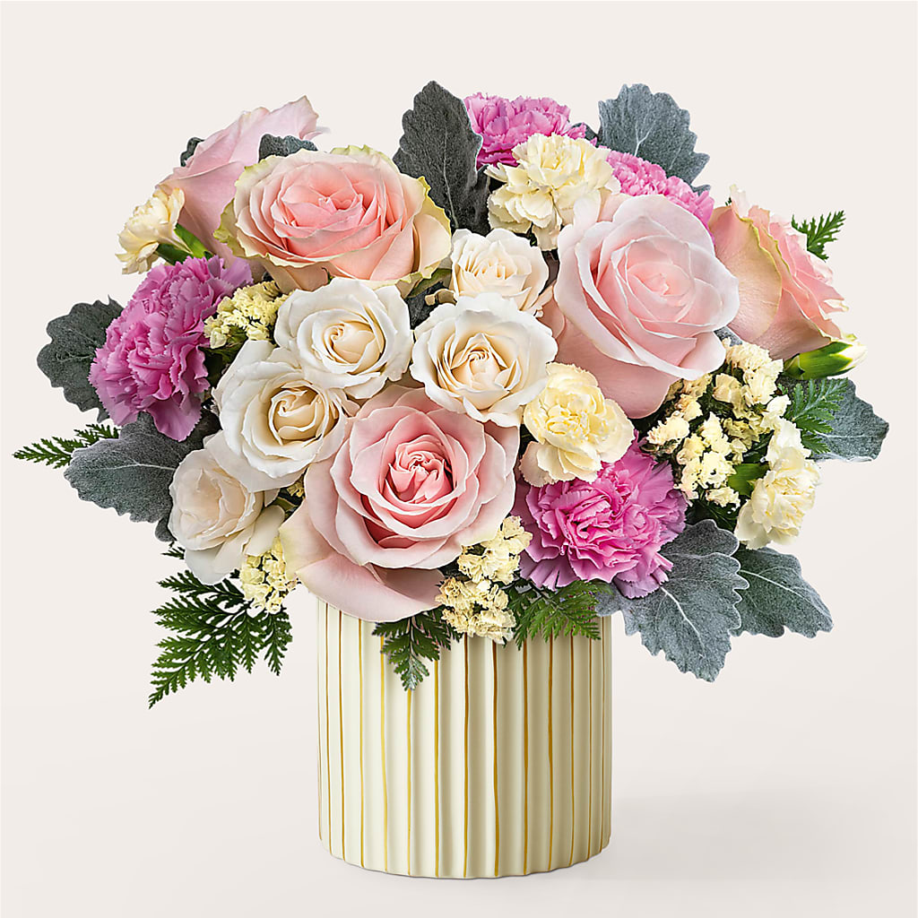 Blissful Moments Bouquet with Ivory Vase – MAISON DES FLEUR BLOSSOME, Laval PQ