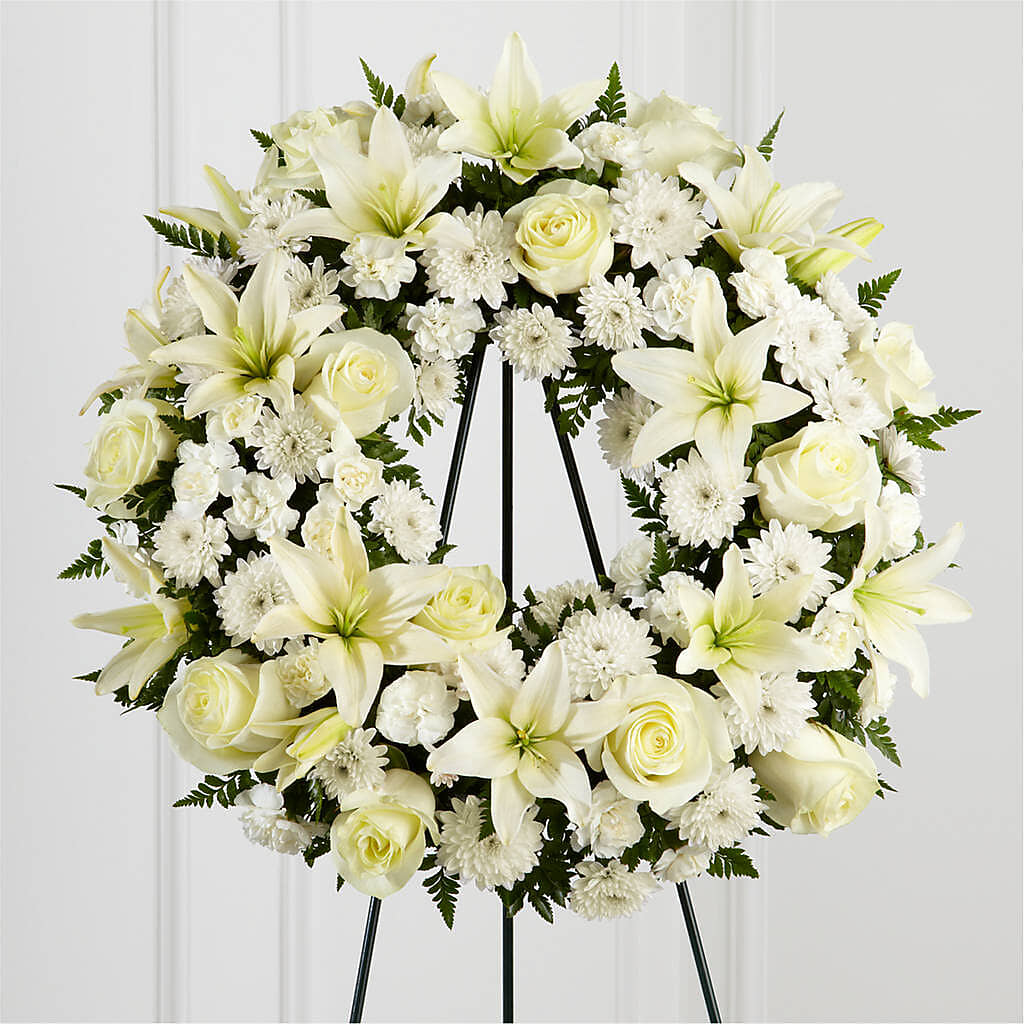 Treasured Tribute Wreath – Maison Des Fleurs Blossome Inc, Lachine PQ