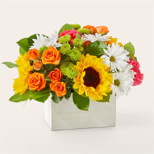 Sun-drenched Blooms Box Bouquet –  Maison Des Fleur Blossome, Laval PQ