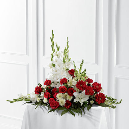 Crimson & White Arrangement – MAISON DES FLEUR BLOSSOME, Laval PQ