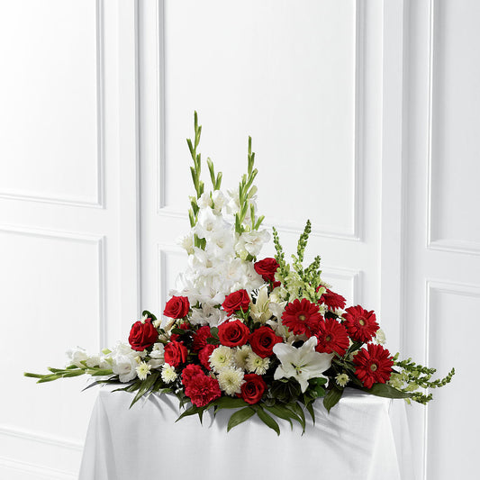 Crimson & White Arrangement –  Maison Des Fleur Blossome, Laval PQ