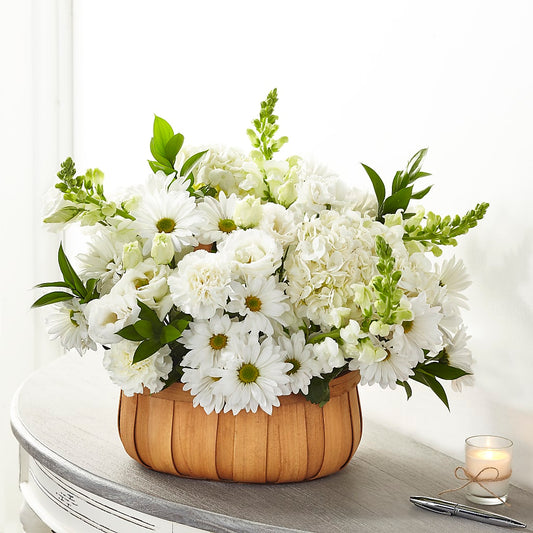 Pure Ivory Basket –  Maison Des Fleur Blossome, Laval PQ