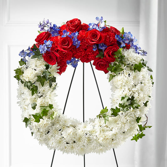 Patriotic Passion Wreath –  Maison Des Fleur Blossome, Laval PQ