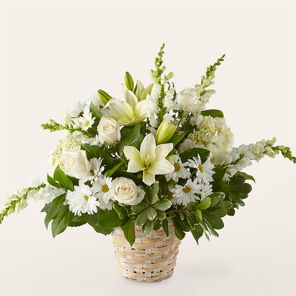 Ivory Elegance Floral Basket –  Maison Des Fleur Blossome, Laval PQ