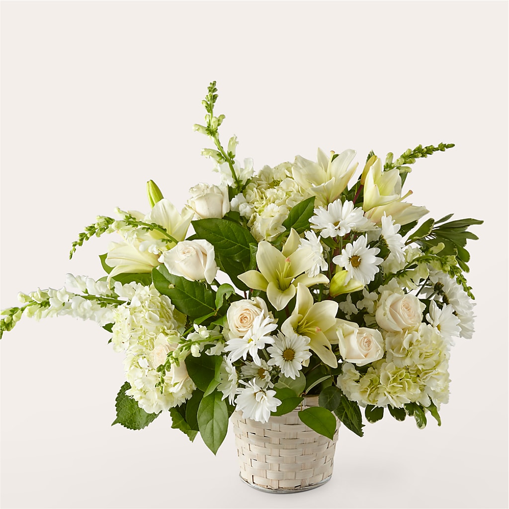 Ivory Elegance Floral Basket –  Maison Des Fleur Blossome, Laval PQ