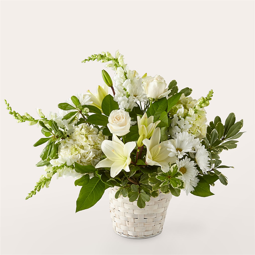 Ivory Elegance Floral Basket –  Maison Des Fleur Blossome, Laval PQ
