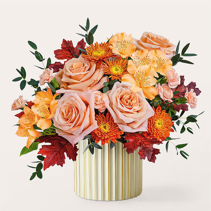 Spiced Latte Bouquet with Ivory Vase –  Maison Des Fleurs Blossome Inc, Lachine PQ