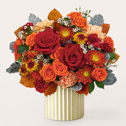 Merlot Bouquet with Ivory Vase –  Maison Des Fleurs Blossome Inc, Lachine PQ