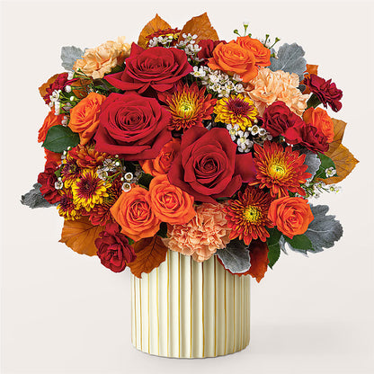Merlot Bouquet with Ivory Vase –  Maison Des Fleurs Blossome Inc, Lachine PQ