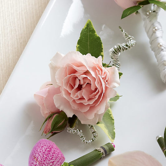 Pink Spray Rose Boutonniere –  Maison Des Fleur Blossome, Laval PQ
