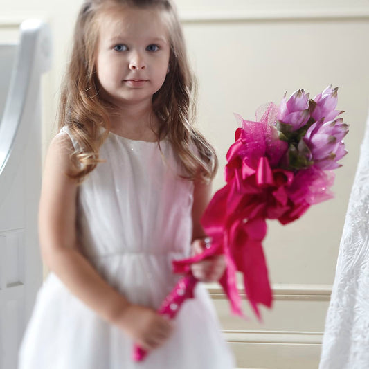Sparkle Pink Flower Girl Bouquet –  Maison Des Fleur Blossome, Laval PQ